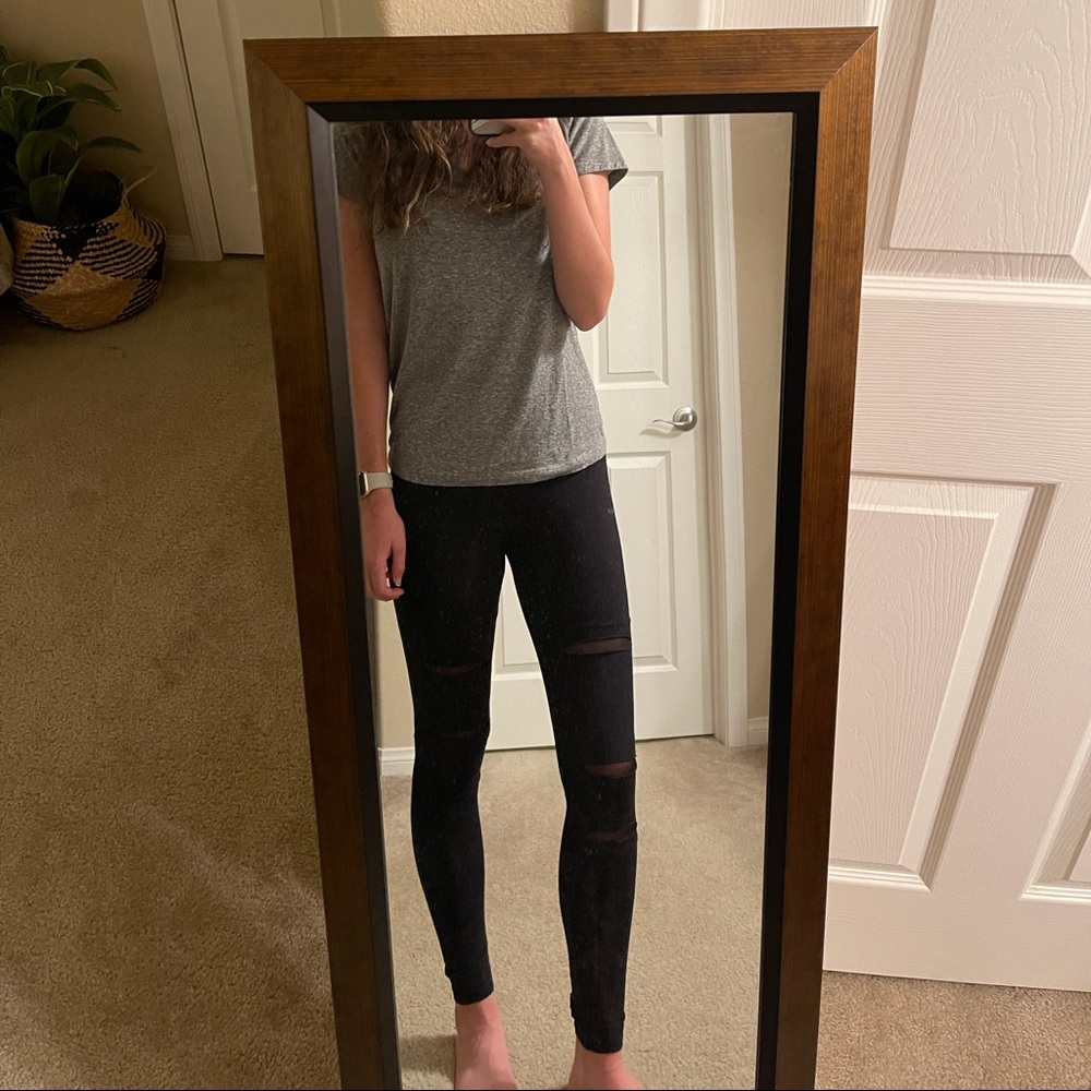 BP Black Mesh Slit Leggings